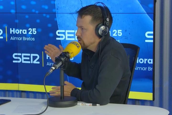 Pablo Iglesias en el programa 'Hora 25' de la Cadena SER.
