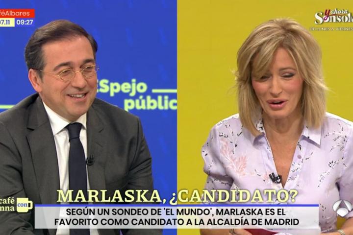 El ministro de Exteriores, José Manuel Albares, y la periodista Susanna Griso.