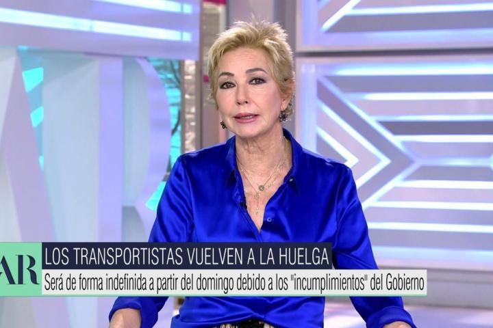 La periodista Ana Rosa Quintana, en su programa de Telecinco.