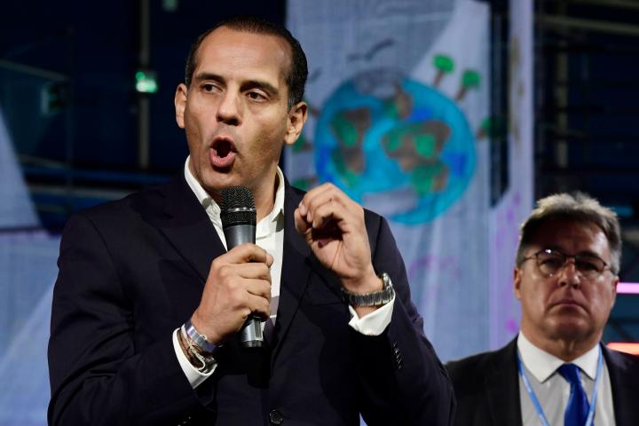 Juan Verde, durante su discurso en el evento "No Planet B Latino Summit", celebrado en Madrid en 2019.