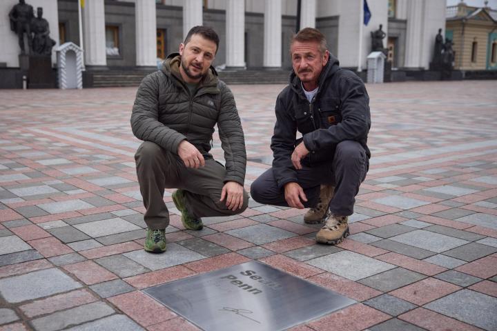 Zelenski y Sean Penn en su último encuentro en Ucrania
