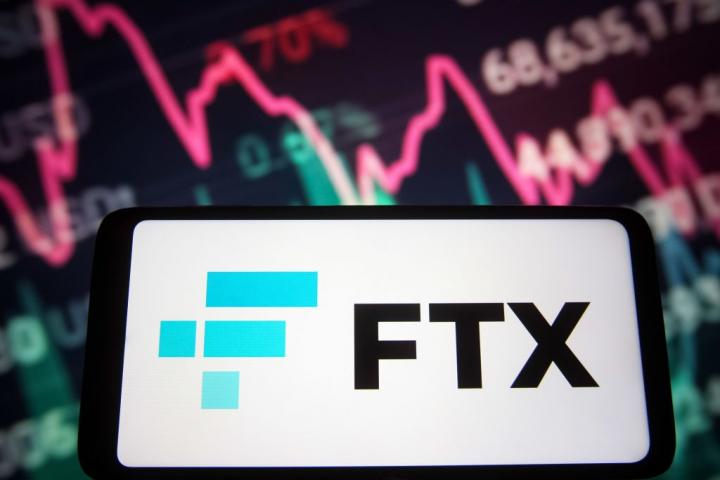 El logo de la plataforma de exchange de criptomonedas FTX.