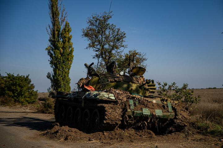 Tanque ruso en Ucrania.