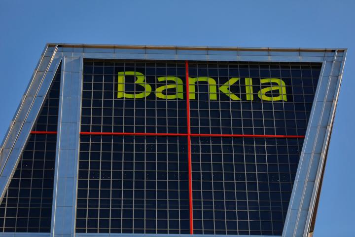 La sede de Bankia, en una de las torres Kio de la plaza de Castilla, en Madrid.