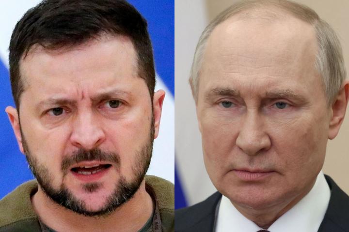 Volodimir Zelenski y Vladimir Putin, en sendas imágenes de archivo.
