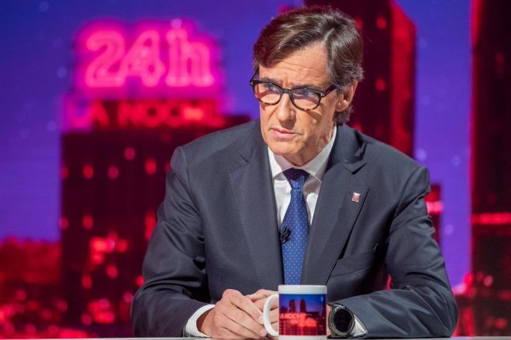 Salvador Illa durante su entrevista en 'La Noche en 24'