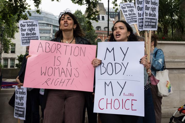 Mujeres en una manifestación pro aborto, en solidaridad con Texas. 