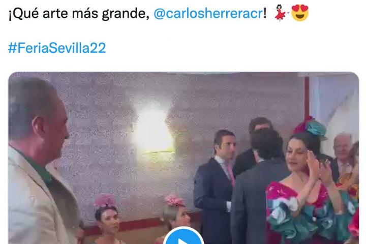Tuit de Inés Arrimadas en el que aparece bailando con Carlos Herrera