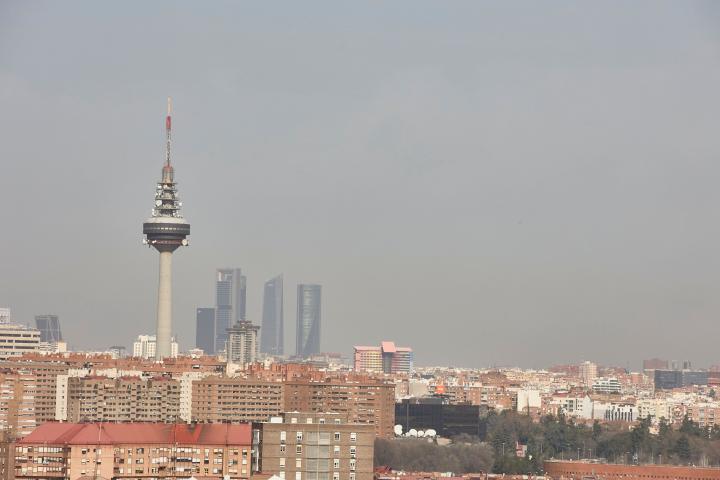 Boina de contaminación en Madrid.