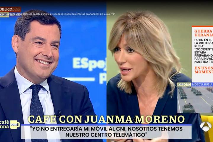 Juanma Moreno y Susanna Griso en 'Espejo Público'.