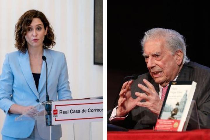 Isabel Díaz Ayuso y Mario Vargas Llosa.