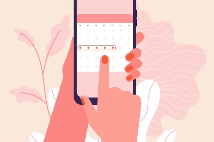 Aplicación con un calendario menstrual.