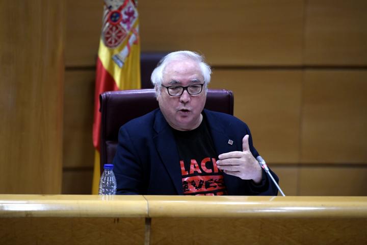 MADRID, SPAIN - OCTOBER 08: The Minister for Universities, Manuel Castells, appears before the Senate Committee on Science, Innovation and Universities, on October 08, 2020 in Madrid, Spain. During the hearing, Castells assured that the incident...