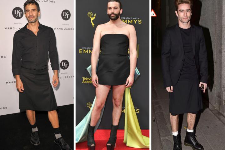 Brad Pitt es el último pero no el único: famosos con falda