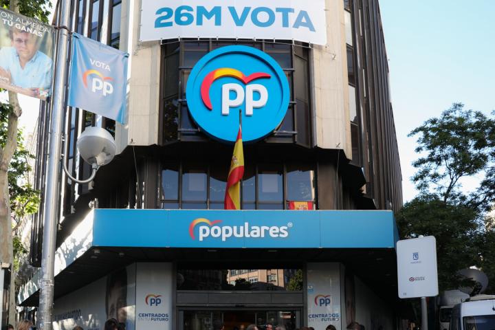 Sede del PP en la calle Génova, en Madrid.