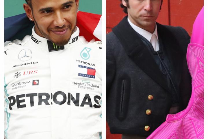 Lewis Hamilton y Cayetano Rivera.