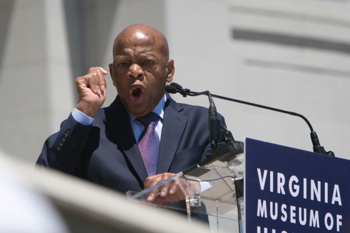 RICHMOND, VA - JUNE 22:  Congressman John Lewis gives the keynote remarks during the dedication of Arthur Ashe Boulevard Saturday, June 22, 2019 at the Virginia Museum of History and Culture in Richmond, Va. (Photo by Julia Rendleman for The Was...