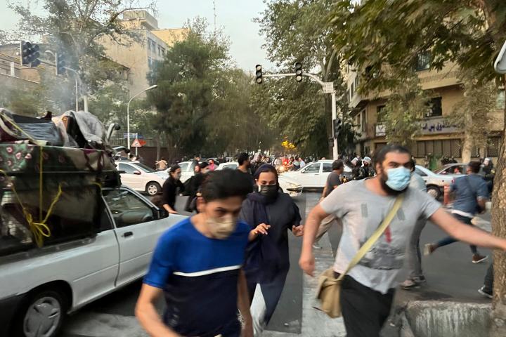 Imagen de una protesta en Irán estos días