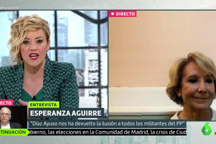 Cristina Pardo entrevista a Esperanza Aguirre en 'Liarla Pardo'.