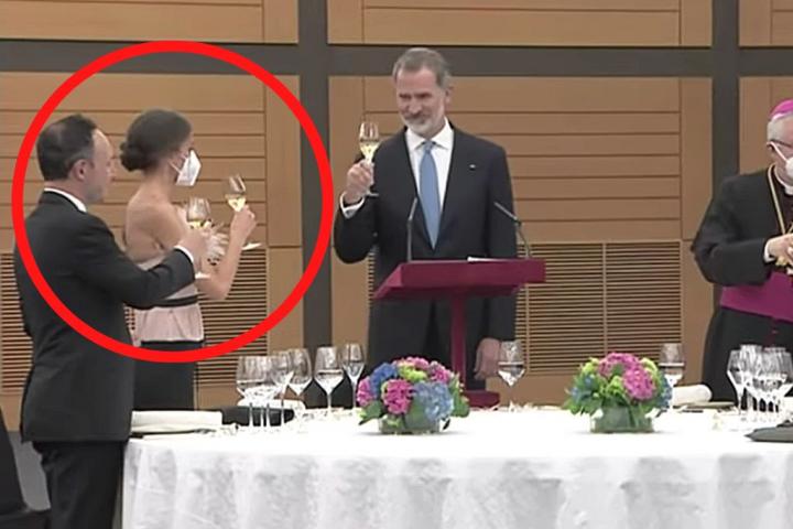 La reina Letizia, durante el brindis de la cena ofrecida por los copríncipes de Andorra.