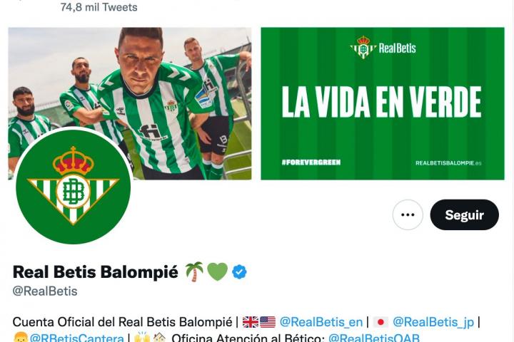 Encabezado de Twitter del Betis.