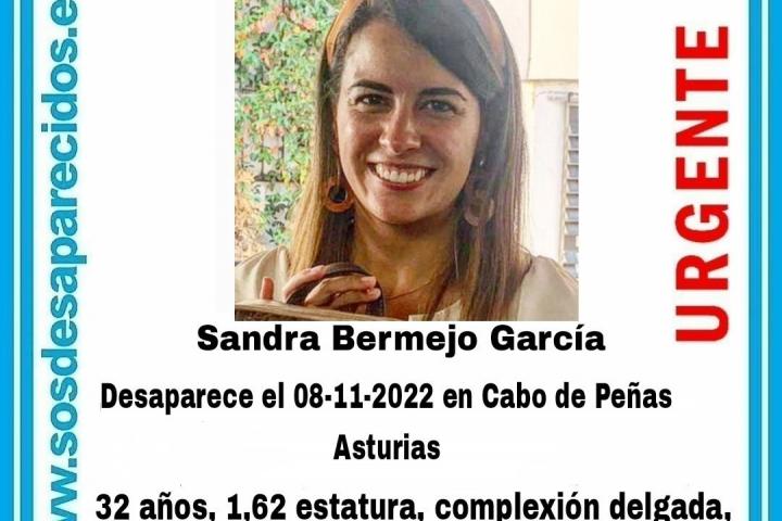 Imagen difundida por SOS Desaparecidos con motivo de la desaparición de Sandra Bermejo.