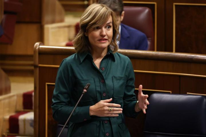 Pilar Alegría, en el Congreso de los Diputados.