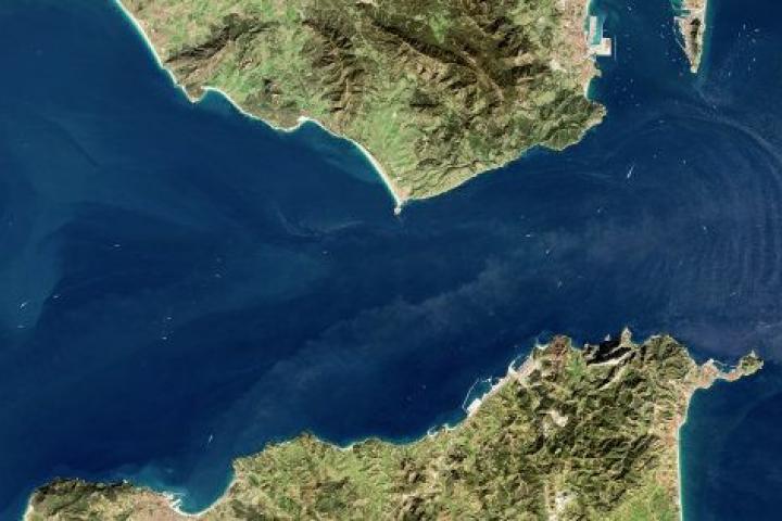 Imagen por satélite del Estrecho de Gibraltar el 17 de enero de  2017.