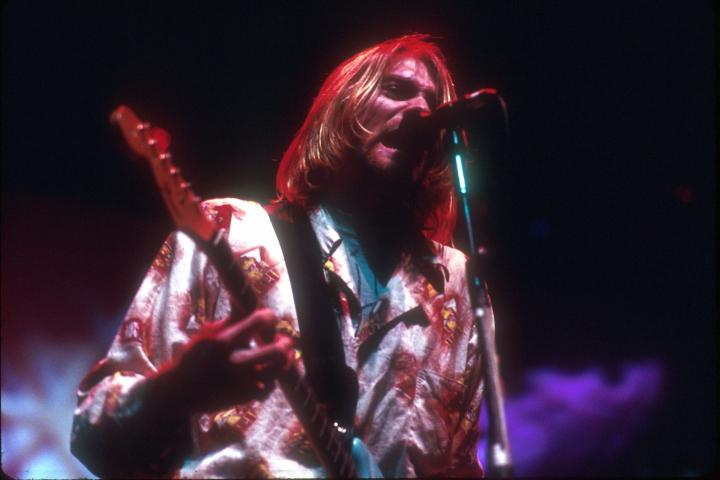 Kurt Cobain, durante un concierto en Nueva York.