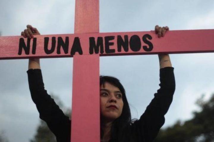 Una mujer, durante una protesta contra la violencia machista.