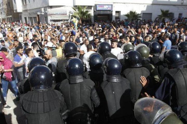 Protesta en solidaridad con la región del Rif en Al Hoceima, al norte de Marruecos