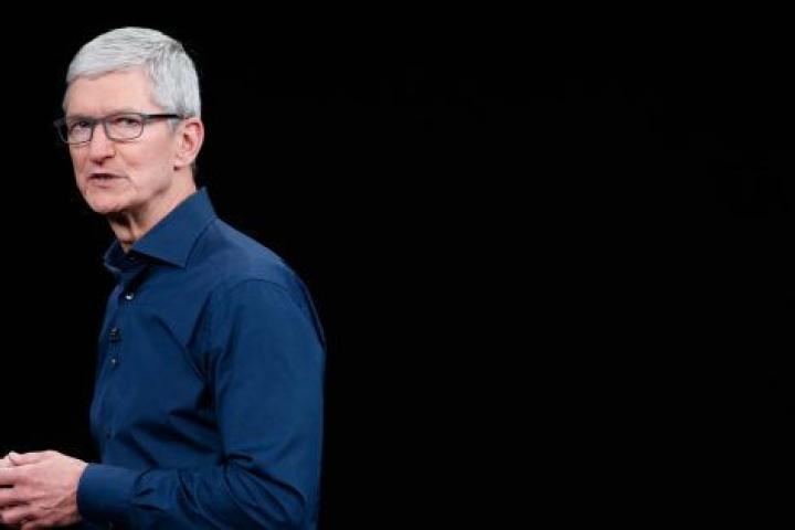 Tim Cook, consejero delegado de Apple, en la presentación de los nuevos productos en Cupertino (California).