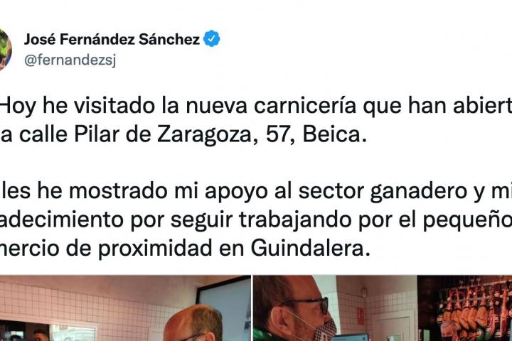 Captura del tuit de José Fernández.