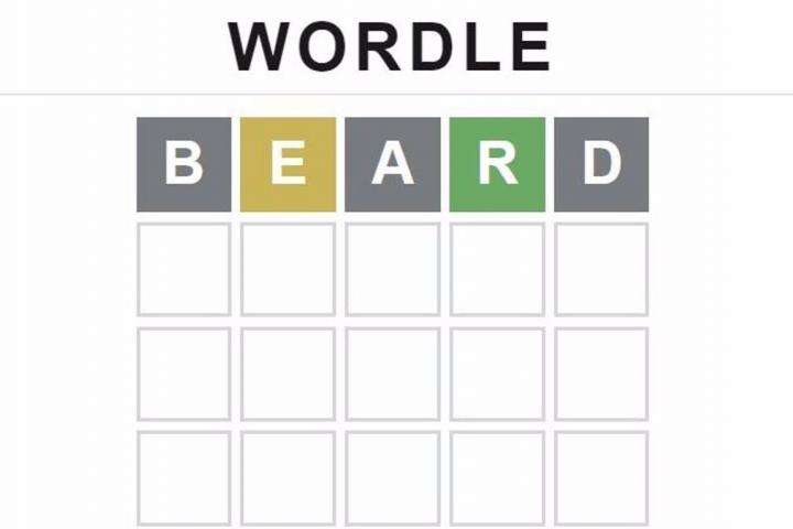 Pantallazo del juego de palabras de moda, Wordle.