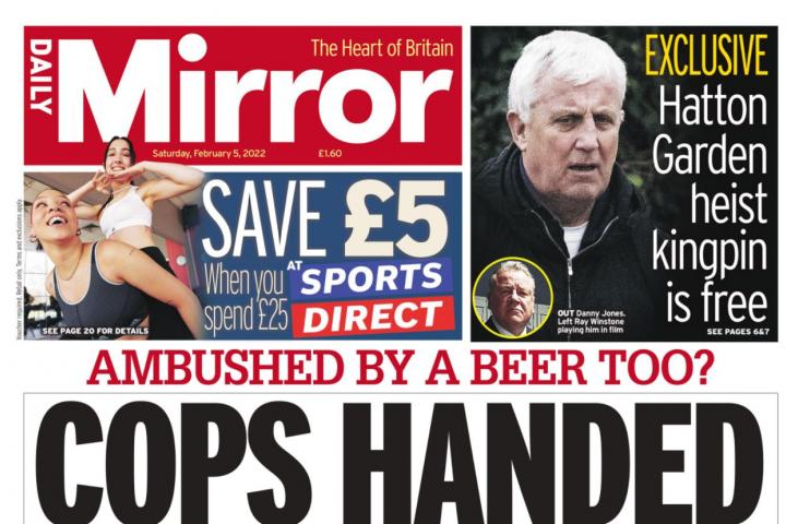 Portada del Daily Mirror.