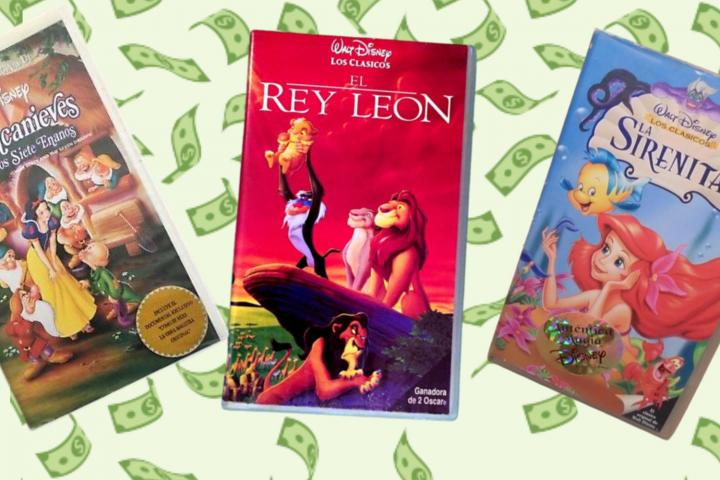 Algunas de las cintas de Disney que se están vendiendo por miles de euros.