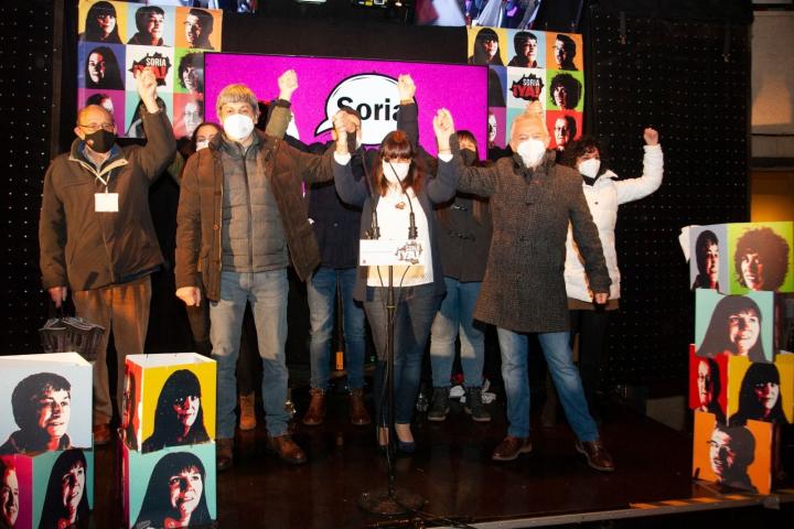Los candidatos de Soria ¡Ya! celebran los resultados.