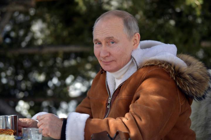 Vladimir Putin, en marzo de 2021, durante sus vacaciones en Siberia. 