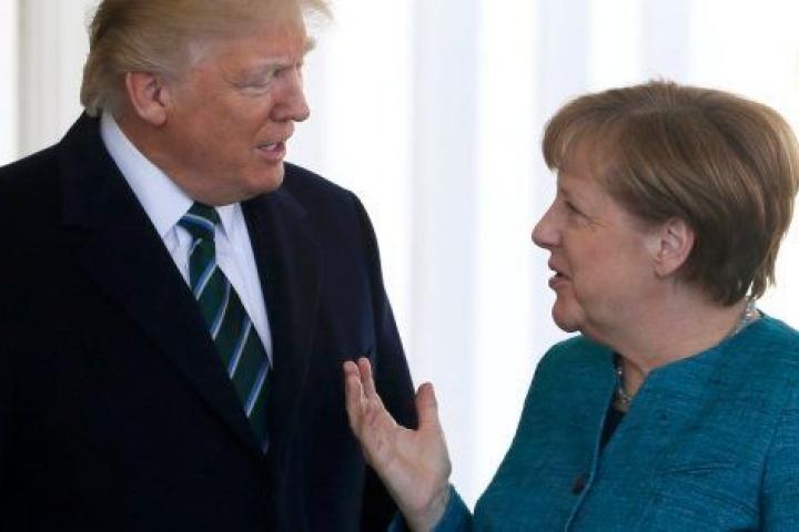 Trump y Merkel en la Casa Blanca