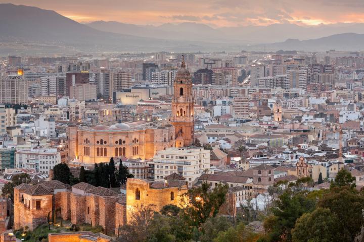 Vista aérea de la ciudad de Málaga.