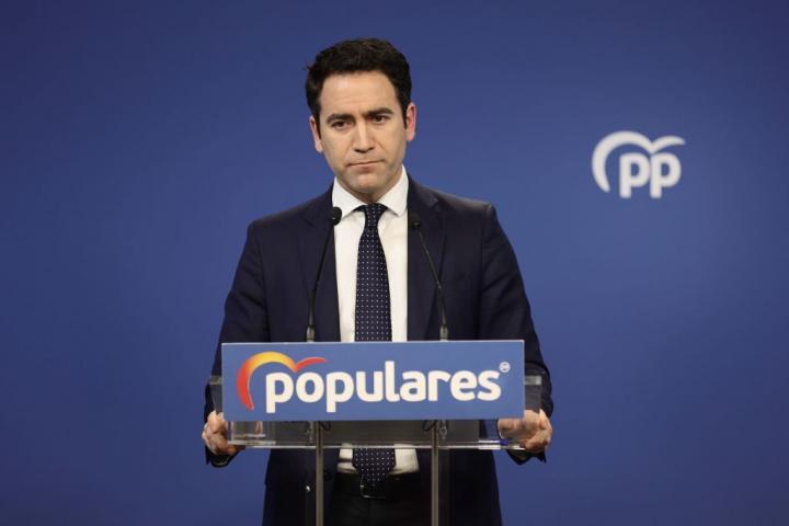 García Egea, en la sede del PP.