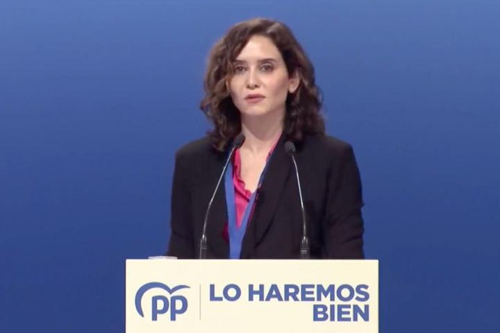 Isabel Díaz Ayuso, en el Congreso del PP.