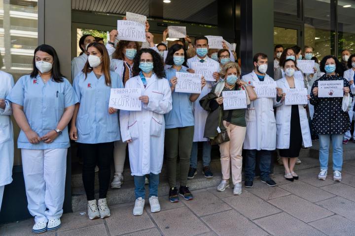 Protesta de sanitarios en Cantabria.