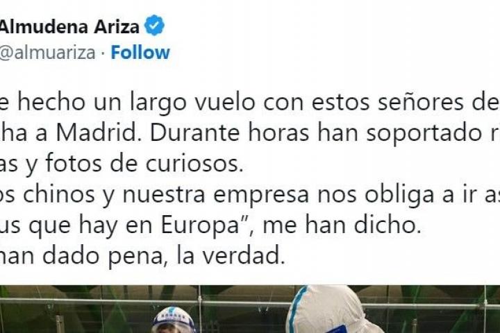 El tuit viral de Almudena Ariza.