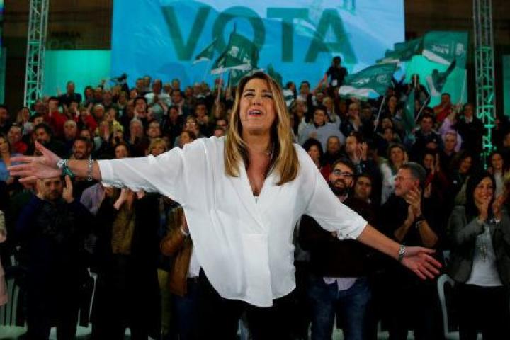 Susana Díaz en el cierre de campaña en Sevilla.