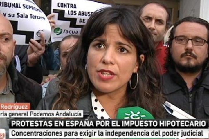 Teresa Rodríguez, líder de Podemos en Andalucía y candidata de Adelante Andalucía.