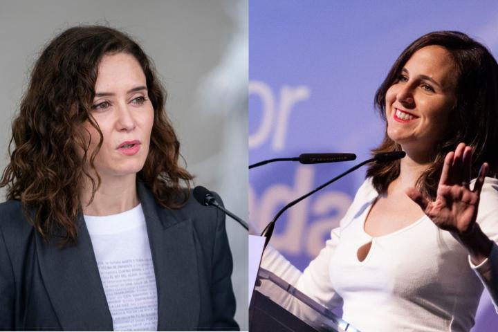 Isabel Díaz Ayuso (PP) e Ione Belarra (Podemos)