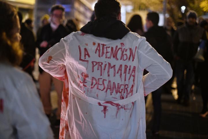 Imagen de la huelga de médicos de Atención Primaria de Madrid en diciembre.