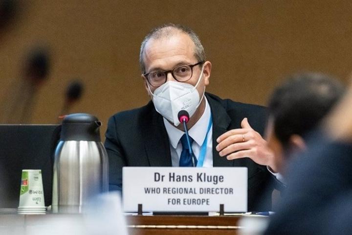 El director regional para Europa de la Organización Mundial de la Salud (OMS), el doctor Hans Henri P. Kluge, interviene en la 75º Asamblea Mundial de la Salud. En Ginebra (Suiza), a 24 de mayo de 2022.  