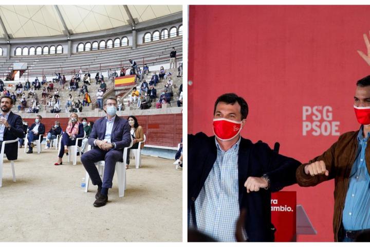Mítines de PP y PSOE en Galicia.